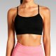 Sleek Black Spaghetti-Strap Sports Bra with Pink Leggings