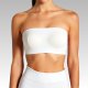Strapless White Sports Bra with Seamless White Leggings